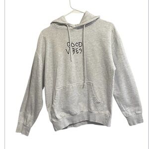 SCW GOOD VIBES LIGHT GRAY LONG SLEEVE HOODIE SWEATSHIRT MEDIUM